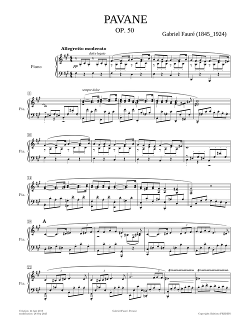 Pavane,  Op. 50 by Gabriel Fauré