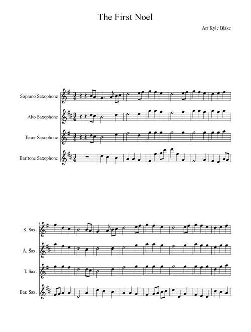 The First Noel (Sax Quartet)