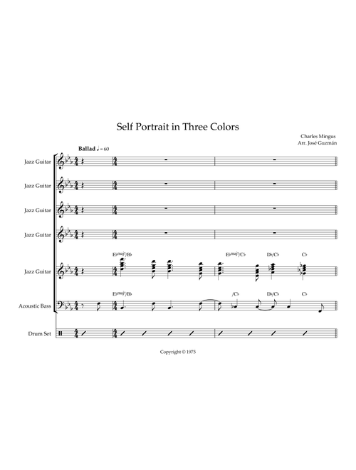 Self-portrait In Three Colors (Arr. Jose Guzman) - Charles Mingus (Guitar Ensemble)