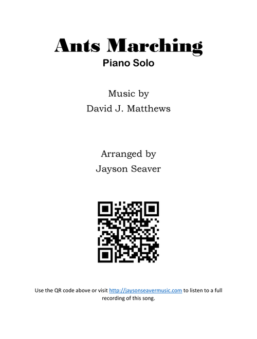 Ants Marching (Arr. Jayson Seaver) - Dave Matthews Band (Piano Solo)
