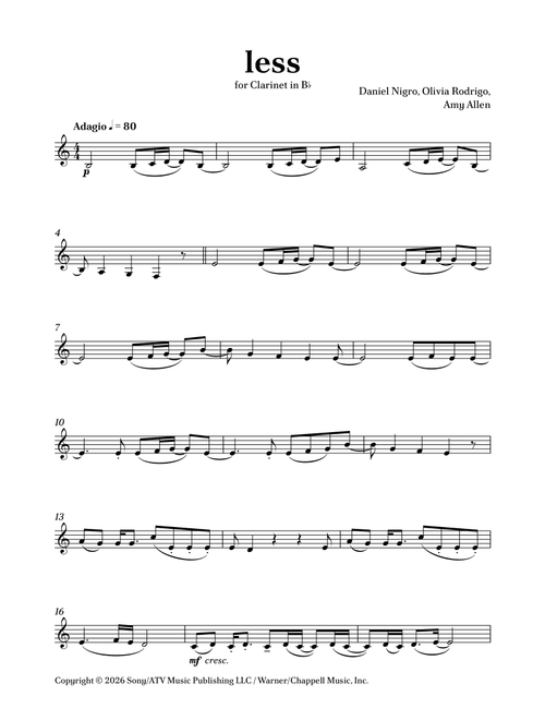 Less (Arr. Caio Costa) - Olivia Rodrigo (Clarinet Solo)