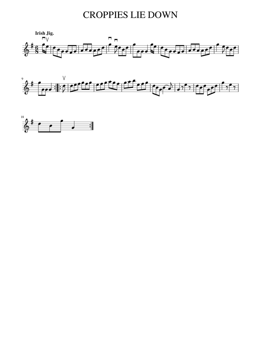 CROPPIES LIE DOWN piano tutorial