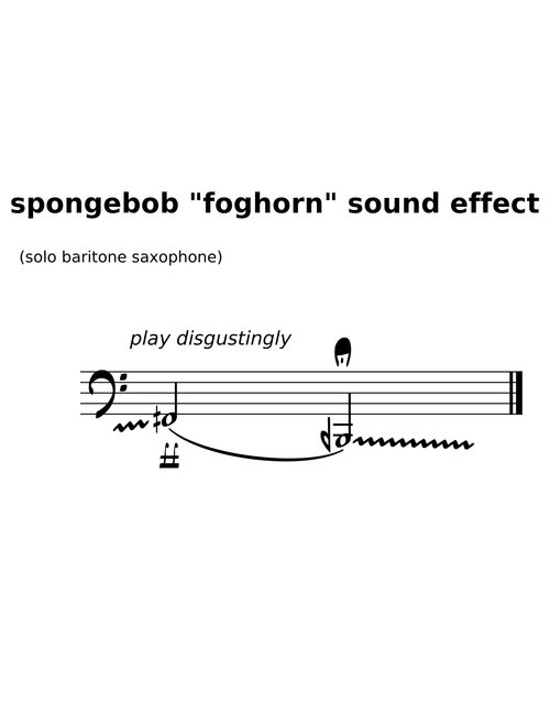 spongebob foghorn sound effect transcription