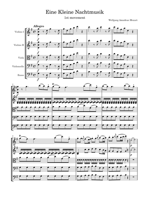 Eine Kleine Nachtmusik, 1st Movement – Wolfgang Amadeus Mozart