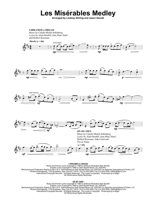 Les Misérables Medley (Arr. Lindsey Stirling) - Alain Boublil, Herbert Kretzmer, Claude-Michel Schönberg (Violin Solo)