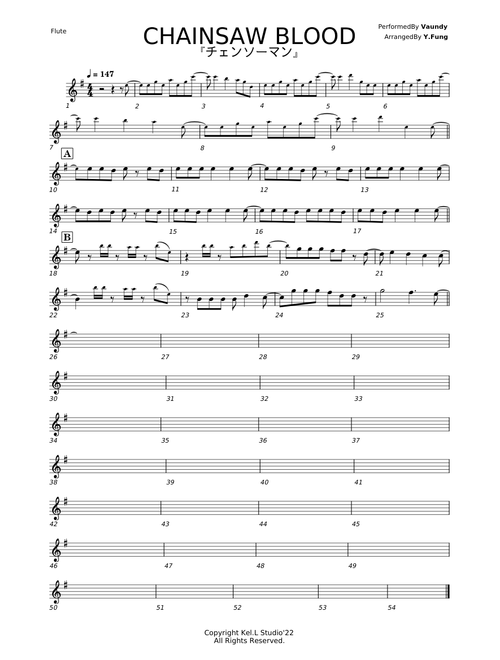 【Preview】Chainsaw Blood / Vaundy - チェンソーマン ChainsawMan ED 1 - FluteSolo