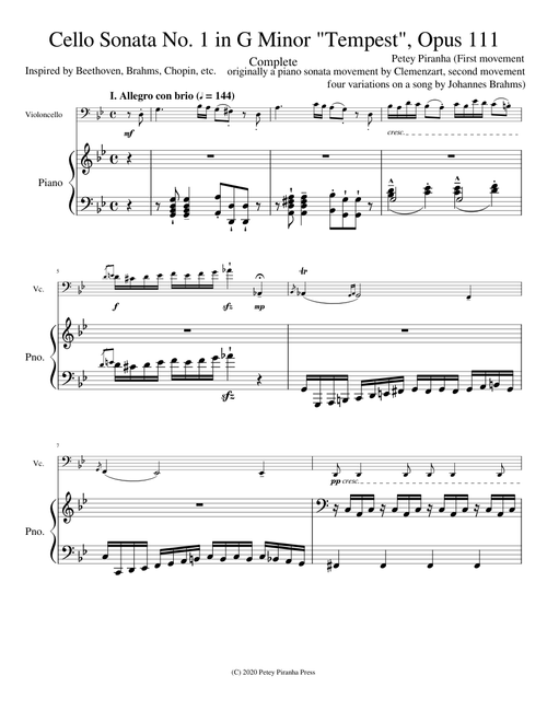Cello Sonata No. 1 in G Minor, Opus 111