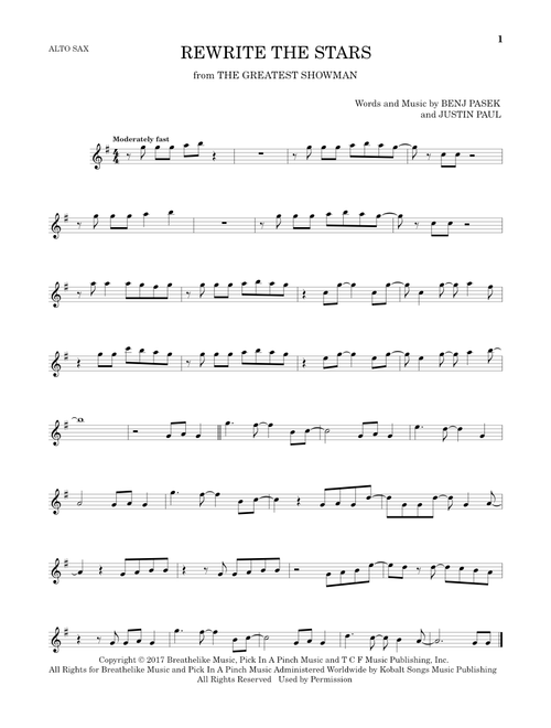 Rewrite The Stars (from The Greatest Showman) - Zac Efron & Zendaya (Alto Sax Solo)