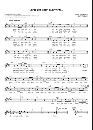 Play Official version of Lord, Let Your Glory Fall Sheet Music by Matt ...
