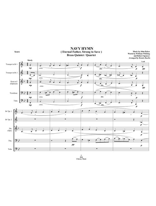 Navy Hymn (Eternal Father, Strong to Save) - Brass Quintet/Quartet (Arr. Dennis Ruello) - Music by John Dykes (Brass Ensemble)