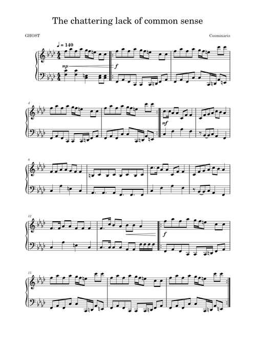 llica,MasterOfPuppets,bandscore楽譜 Moonstruck Blossom Sheet Music for Piano (Piano Duo