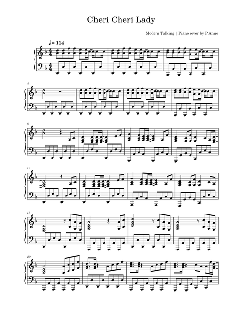Cheri cheri lady – Modern Talking Cheri Cheri Lady – Modern Talking | Piano cover by PiAnno