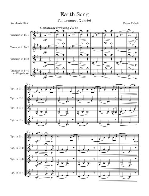 Earth Song (trumpet Quartet)