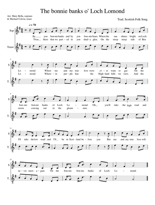 Loch Lomond - acapella duet for tenor and soprano