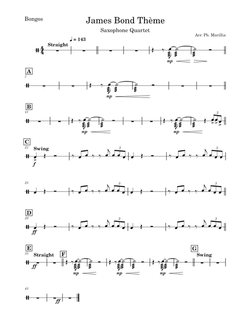 James Bond Theme - John Barry, Ph. Marilla / Bongos