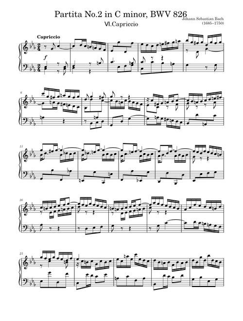 Johann Sebastian Bach - Partita No.2 in C minor BWV 826 Capriccio