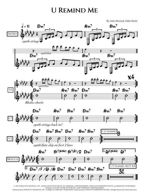U Remind Me (Arr. Lef Germenlis) - Usher (Piano Chords-Lyrics)