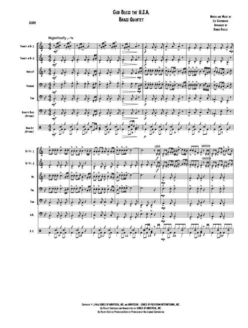 God Bless The U.S.A. (Arr. Dennis Ruello) - Lee Greenwood (Brass Ensemble)