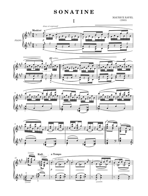 Ravel - Sonatine - I. Modéré