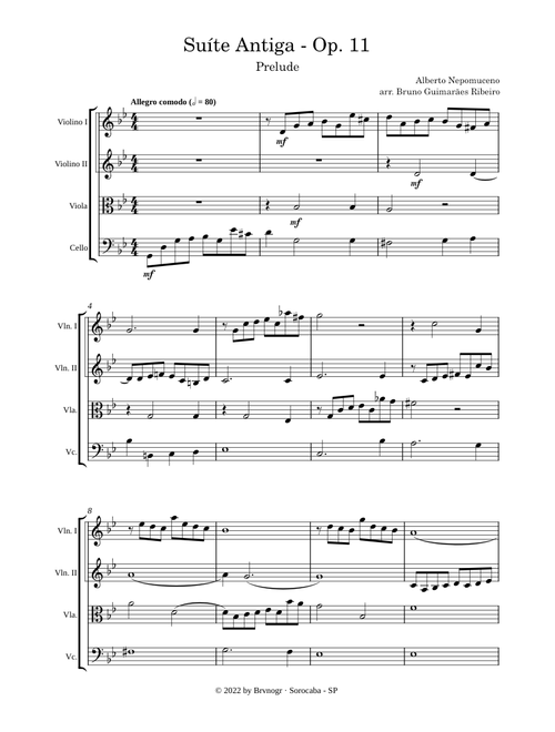 Suíte Antiga Op. 11 Prelude - Alberto Nepomuceno