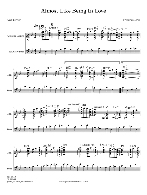 Almost Like Being In Love – Frederick Lowe, Alan J. Lerner