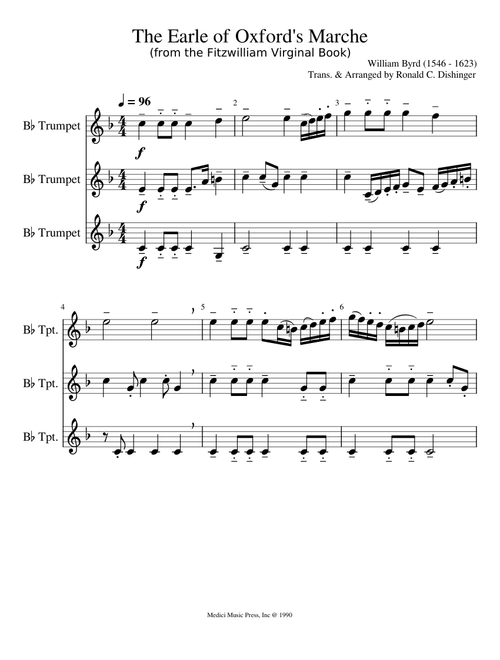 The Earle of Oxford's Marche – William Byrd