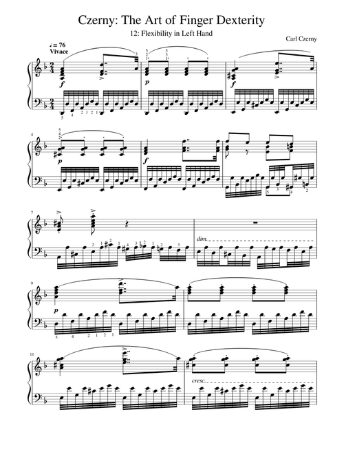 Czerny - Op 740: The Art of Finger Dexterity - No 12