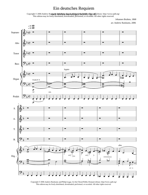 Ein deutsches Requiem, Op. 45 - Johannes Brahms
