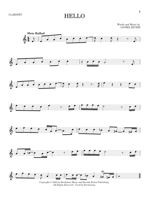 Hello - Lionel Richie, David Cook (Clarinet Solo)