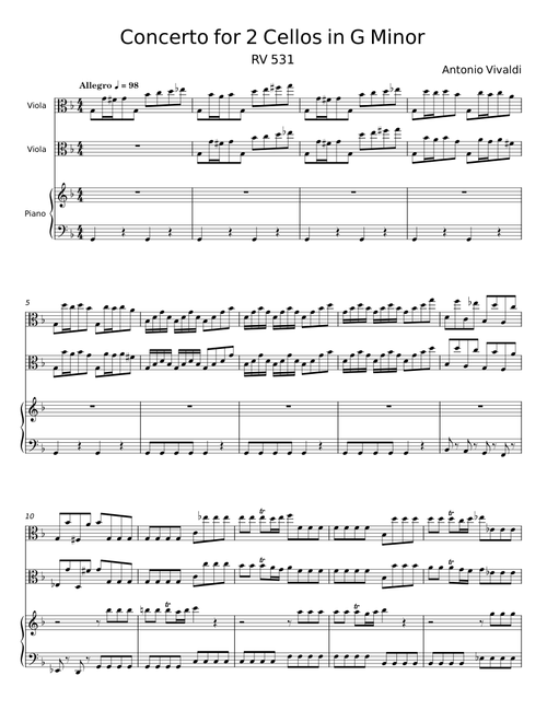 Concerto for 2 Cellos in G minor, RV 531 - Antonio Vivaldi