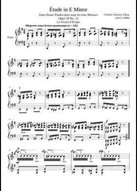 Ch.V.ALKAN/ DOUZE ÉTUDES 12 Etudes dans tous les tons mineurs, No. 1. Comme le Vent