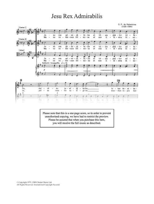 Jesu Rex Admirabilis - Giovanni Palestrina (Choral, SSA)