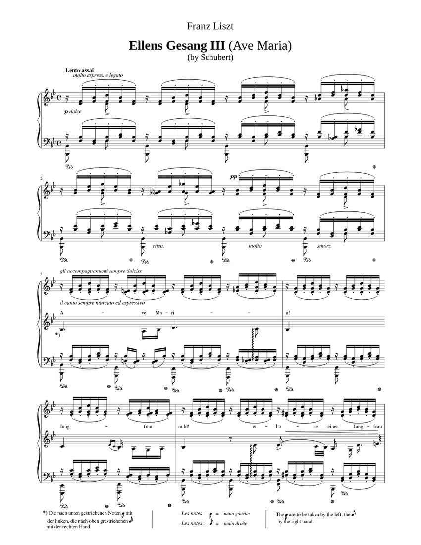 Schubert Liszt Ellens Gesang Iii Ave Maria Sheet Music For Piano Solo Musescore Com Schubert Liszt Ellens Gesang Iii Ave Maria Sheet Music For Piano Solo Musescore Com