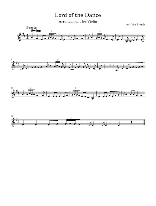 Lord of the dance – Misc Praise Songs Lord of the Dance Violin Arrangement