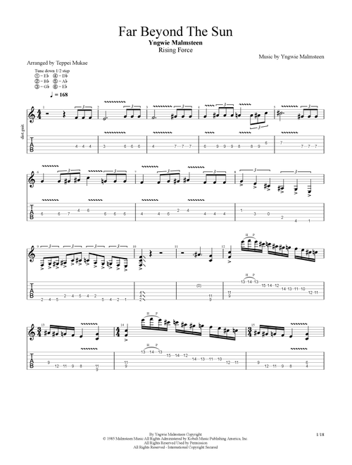 Far Beyond The Sun (Arr. Teppei Mukae) - Yngwie Malmsteen (Guitar Tab)
