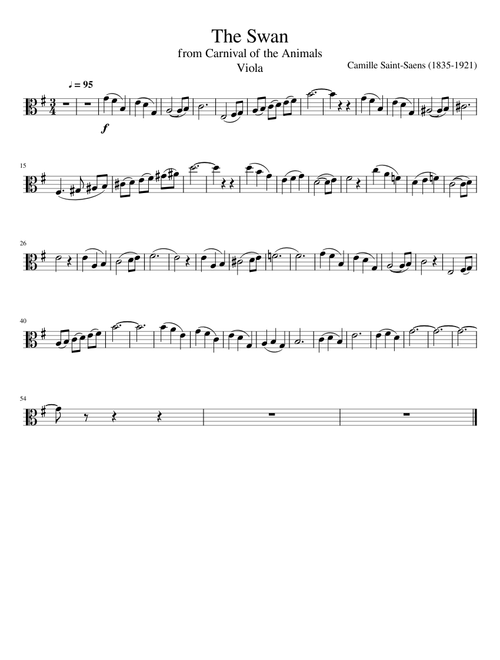 The Swan from Carnival of the Animals Viola