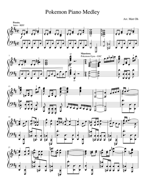 pokemon piano medley