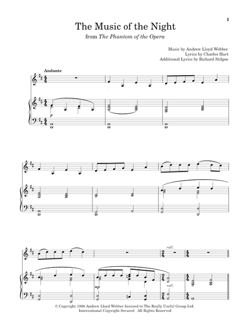 The Music of the Night (from The Phantom of the Opera) - Andrew Lloyd Webber, Charles Hart, Richard Stilgoe (Violin and Piano)
