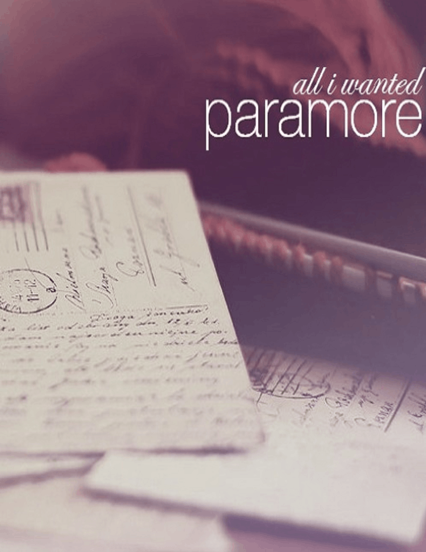 Paramore - All I Wanted Sheet Music For Vocals, Flute, Guitar, Bass ...