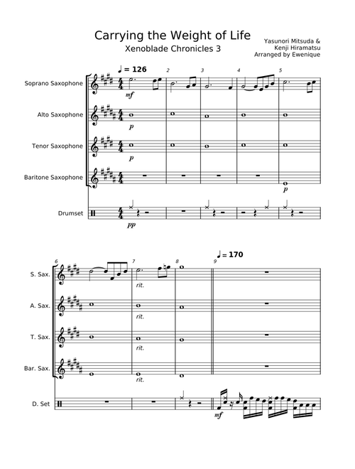 Carrying the Weight of Life - for Sax Quartet+