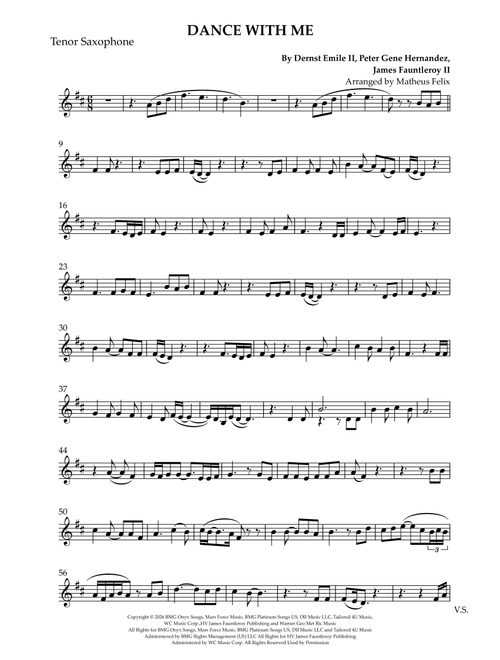 Dance With Me (Arr. Matheus Felix) - Bruno Mars (Tenor Sax Solo)