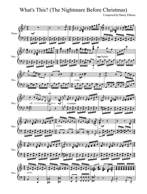 What's This? (The Nightmare Before Christmas)- Piano Accompaniment