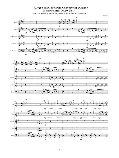 Allegro spiritoso from Flute Concerto in D major, RV 428 – Antonio Vivaldi