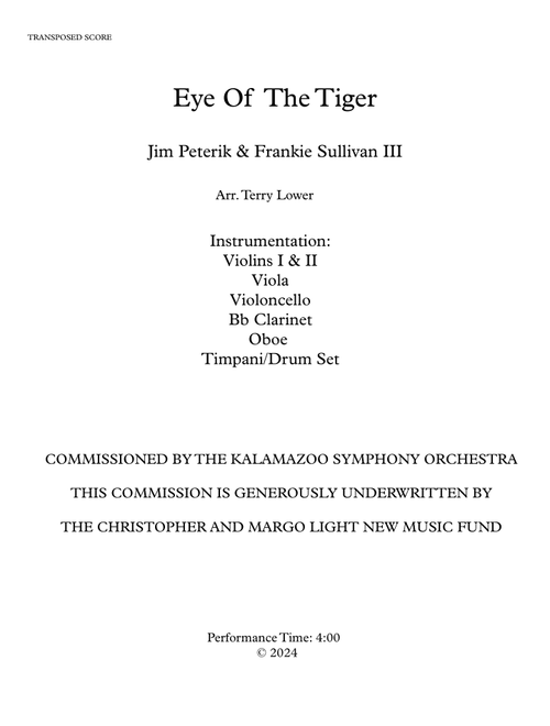 Eye Of The Tiger (Arr. Terry Lower) - Survivor (Small Ensemble)