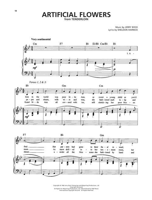 Artificial Flowers (from Tenderloin) - Jerry Bock (Piano-Vocal-Guitar)