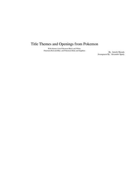 Title Themes and Openings from Pokemon