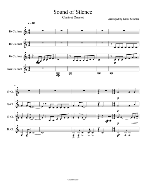 Sound of Silence Clarinet Quartet