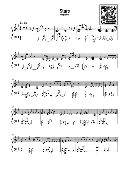 Stars (Arr. eduardo) - Simply Red (Easy Piano)