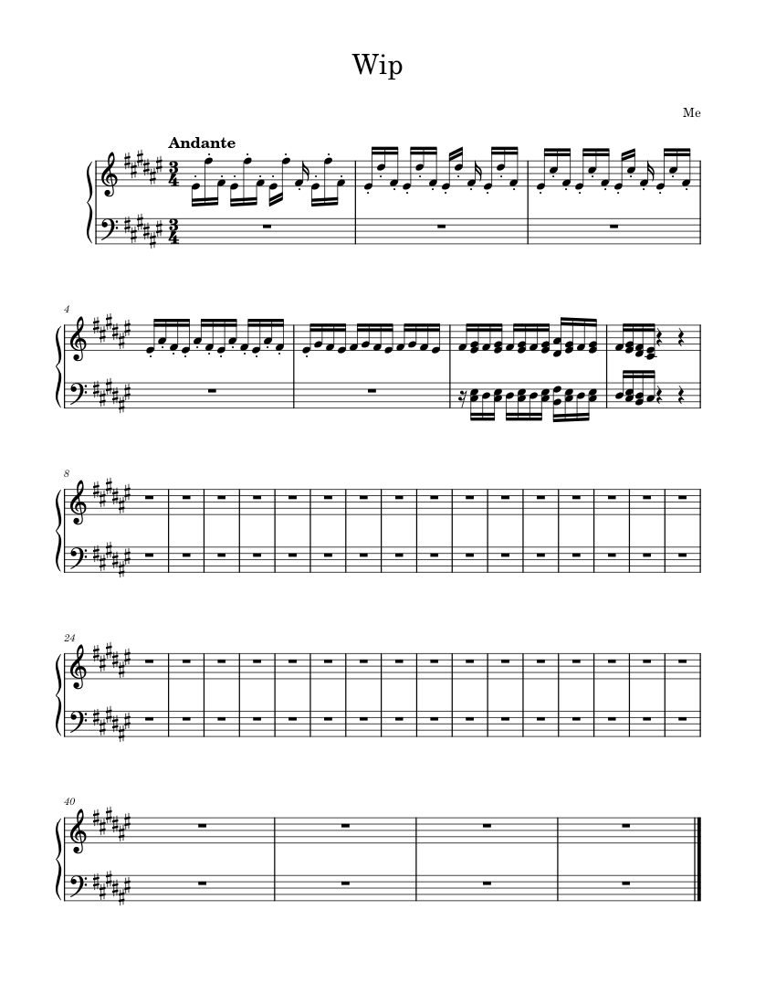 Work in progress Sheet Music for Piano (Solo) easy | MuseScore.com