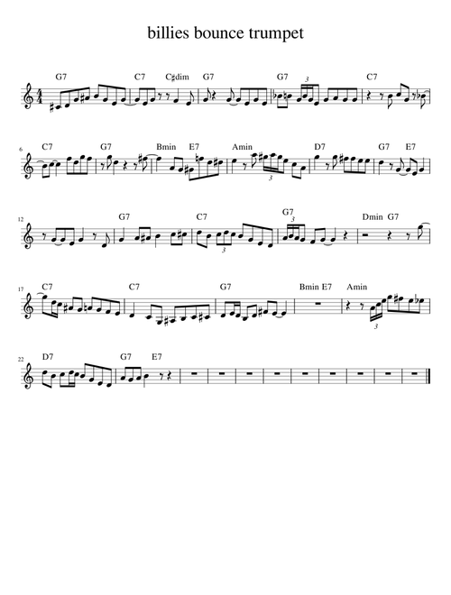 Billies bounce – Charlie Parker billies bounce trumpet